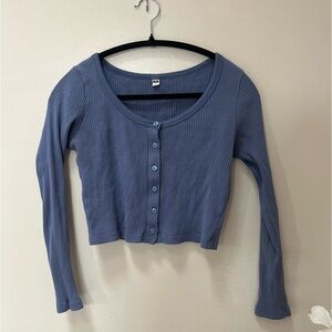 Ribbed Long-Sleeve Cropped Cardigan